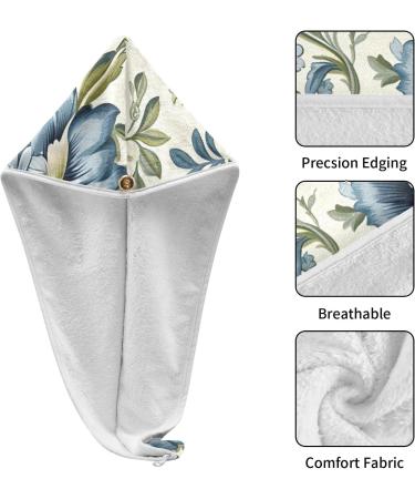 Buy Blue Peony Hair Towel 2 Pack - Super Absorbent Quick-Dry Hair Turbans for Women & Girls | Fast International Shipping - Buy Online on GoSupps.com