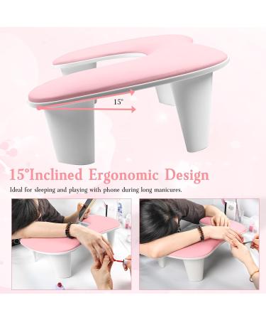 Arm Rest for Nails Tech U-shaped Manicure Nail Arm Rest Stand Big Pink Armrest Microfiber PU Leather Hand Rest Pillow for Acrylic Nail Cushion - Buy Online on GoSupps.com