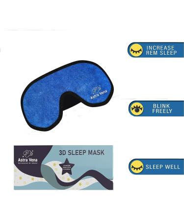 Kids Memory Foam 3D Contoured Sleep Mask - Blockout Light Eye Cover for Boys and Girls - Dark Blue - Buy Online on GoSupps.com