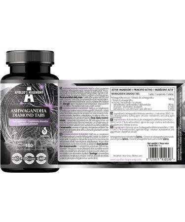 Extrait d'Ashwagandha 568 mg par comprim 100 comprim s v g taliens 400 portions par emballage l'extrait de Withania somnifera contient 7% de withanolide par Apollo's Hegemony - Buy Online on GoSupps.com
