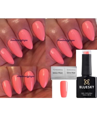 Bluesky A97 Pink Coral Pastel Blossom Nail Gel Polish UV LED Soak Off 10ml