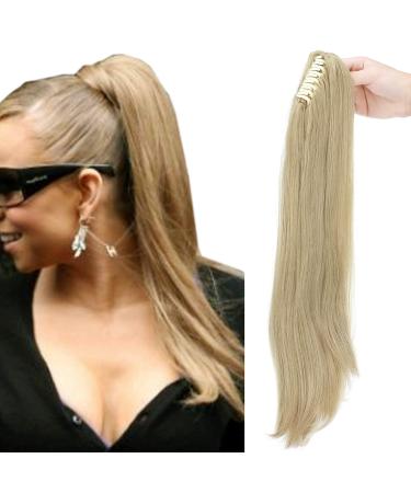 Ponytail extension ponytail braid with clip hair parts hair extension hair skin hair heat-resistant micro-wavy like real hair 22 "(55cm) ashblond 55 cm ashblond - Buy Online on GoSupps.com