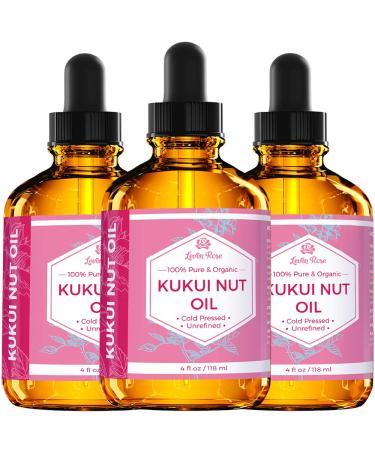 Leven Rose Kukui Nut Oil 4 oz - 100% Natural Organic Cold Pressed Unrefined - Pack of 1 - Buy Online on GoSupps.com