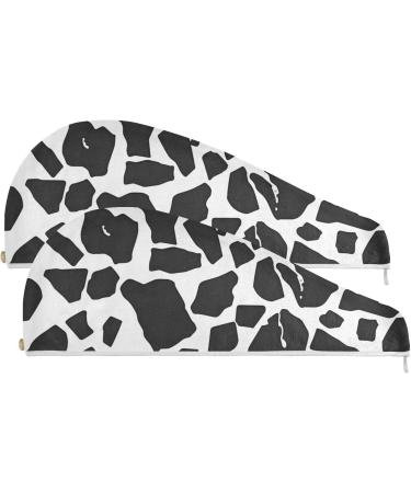 Black Graffiti Hair Towel 2 Pack - Super Absorbent Quick Dry Hair Turbans for Women & Girls | Ideal Hair Drying Solution - Buy Online on GoSupps.com