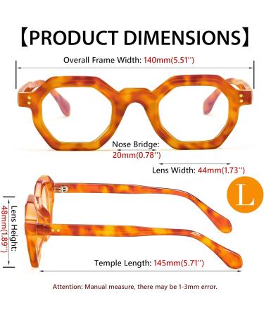FEISEDY Retro Octagon Blue Light Glasses for Women & Men - Vintage Polygon Anti-Glare Eyewear B0102 Leopard 44mm - International Shipping Available - Buy Online on GoSupps.com