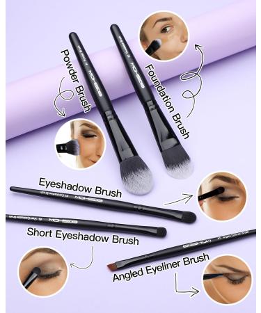 EIGSHOW 5-Piece Makeup Brush Set for Daily & Halloween Makeup - Jade Black - Buy Online on GoSupps.com