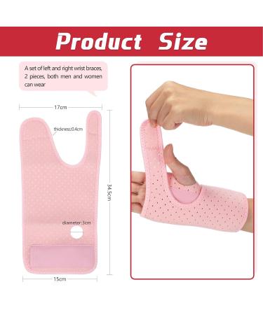 Buy 2 Pieces Carpal Tunnel Wrist Braces - Night Sleep Support & Pain Relief Splint Breathable Pink Design - Buy Online on GoSupps.com