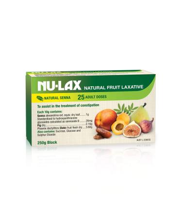 Nulax Fruit Laxative Block 250g Made From Pure Dried Fruits Made in Australia