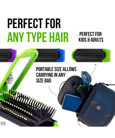 4Pcs Portable Hair Brush Set with Mirror - Compact Travel Brush for Men and Women - Stylish Hair Styling Tools for Toiletry Bag - Buy Online on GoSupps.com
