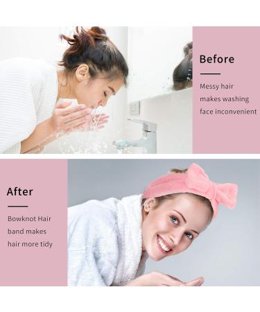 GOTH Perhk 4 Pack Spa Bowknot Hair Bands Coral Fleece Makeup Headband Elastic Head Wrap for Washing Face Shower Yoga Sports Skincare(Beige Pink Blue Navy Blue) - Buy Online on GoSupps.com