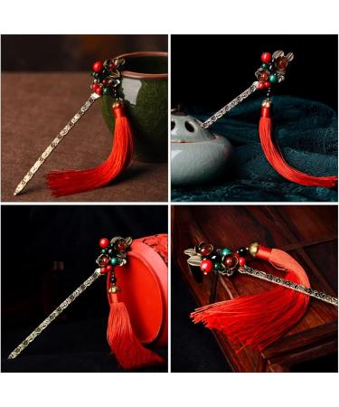 FRCOLOR Elegant Alloy Carved Decoration Pins Ancient Classical Sticks Women Flower Antiquity Chopsticks for Tassels Woman Maker Beads Retro Chinese Long Hanfu Fork Floral Stick Curving - Buy Online on GoSupps.com