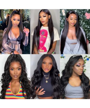 24 Inch Straight Lace Front Human Hair Wig for Black Women - Pre Plucked with 150% Density and Baby Hair - HD 13x4 Lace Frontal Wig - Buy Online on GoSupps.com