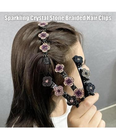 Sparkling Crystal Stone Braided Hair Clips Braided Hair Clips Rhinestone Hair Clips Braided Hair Clips for Women Hair Accessories for Women for Thick and Thin Hair (Mix*8pcs) - Buy Online on GoSupps.com
