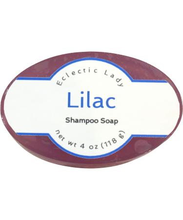 Eclectic Lady Lilac Shampoo Soap Bar with Pure Argan Oil Silk Protein Honey Protein and Extracts of Calendula Flower Aloe Carrageenan Sunflower - 4 oz Bar