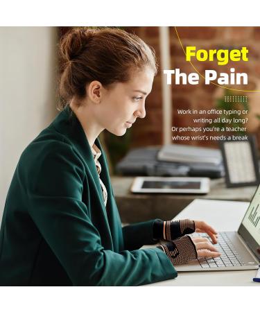 Waxden Copper Wrist Compression Sleeves 1 Pair for Carpal Tunnels Arthritis Pain Relief Wrist Bandage with Thumb Loop for Deman and Men M Medium - Buy Online on GoSupps.com