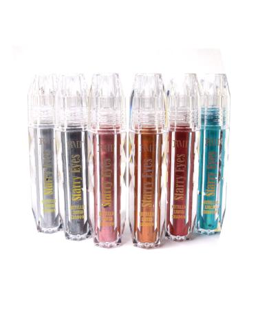 1 Starry Eyes Metallic Glitter Liquid Eyeshadow Shimmery E2202 SET02 + Free Zipper Bag