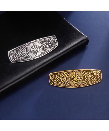 TEAMER Celtic Knot Hair Clip - Vintage Metal Barrette Headwear for Women, Witches Knot 2 - Antique Silver - Buy Online on GoSupps.com