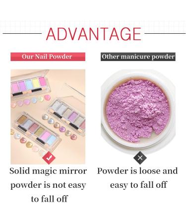 6 Colors Chrome Nail Powder Set for DIY Nail Art Decorations - Mermaid Neon Magic Mirror Effect, Holographic Glitter Pigment for Manicures - Buy Online on GoSupps.com