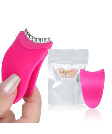 JIMIRE Eyelashes Applicator Lashes Tool Lashes Clips Tweezers for Beginners Easy to Apply False Eyelashes Daily Use Buddy Tool(Plum) Lash Applicator