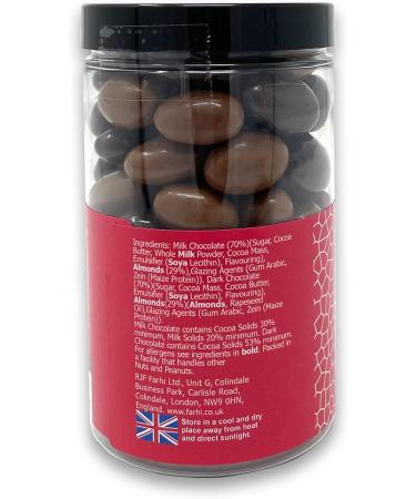 Rita Farhi Milk and Dark Chocolate Covered Almonds in a Gift Jar | Vegetarian and Chocolate Gift - Chocolate Coated Nuts - 315 g - New Palm Oil Free Recipe - Buy Online on GoSupps.com