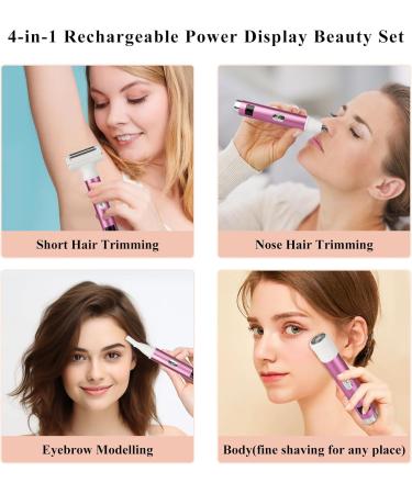 Beanify 2024 Led Display Electric Razor Beauty Women's Wet & Dry Electric Shaver Painless 4 in 1 Painless Body Razors Cordless 3-Blade Ladies Shaver for Legs Arm Underarms Bikini Purple Pink - Buy Online on GoSupps.com