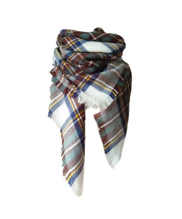 Ladies Scarf Warm Black With Buttons Women Autumn Winter Soft Wrap Triangle Scarf Vintage Winter Scarf Warm Scarf One Size White