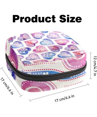 Portable Women's Binding-Up Bags | Menstrual Cup Pocket & Pads for Teen Girls | Art & Love Hearts | Pink Multicolored - Buy Online on GoSupps.com