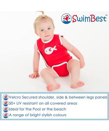 SwimBest Baby Wetsuit - Neoprene Baby Swimming Costume 12-24 Months, 50+ UV Protection, Blue/Lime - Buy Online on GoSupps.com