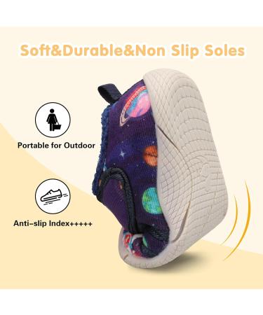 JOINFREE Baby Girl First Walking Shoes | Anti-Slip Plush Boys Slipper | Cozy Toddlers Shoes 8.5/9 UK | Navy Universe - Buy Online on GoSupps.com