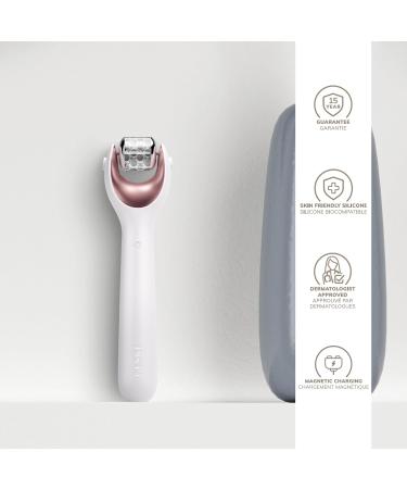 GESKE SmartAppGuided MicroNeedle Face Roller | 9 in 1 | Electric derma roller with rose quartz | Professional microneedling device | Needle roller | Beauty roller for face Starlight - Buy Online on GoSupps.com