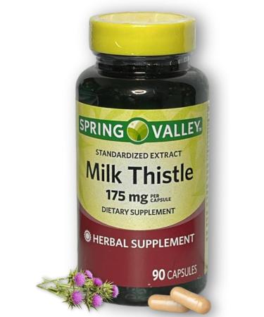 Milk Thistle Extract 175 mg 90 Capsules Standardized Herbal Supplement with Silymarin (Pack of 1) Boxed by Fusion Shop Store - Buy Online on GoSupps.com