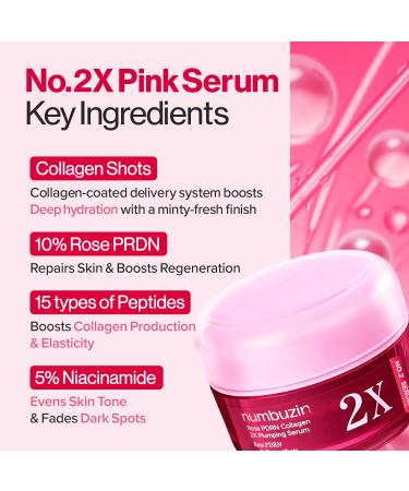 numbuzin No.2X Rose PDRN Collagen Plumping Serum Collagen Spicule Serum for Firming & Volume Glow PDRN Peptides Collagen Hydrating Korean Skincare 1.01 fl oz (30ml) - Buy Online on GoSupps.com