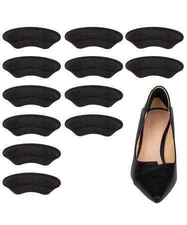 KINBOM 6 Pairs Heel Grips for Loose Shoes Heel Cushions Pads Self-Adhesive Heel Pads for High Heels Loose Shoes Sneakers Women Men (Black)