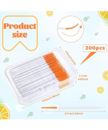 200 Pieces Silicone Interdental Brushes - Soft Dental Brushes with Box | Portable Dual-House Floss Sticks for Effective Tooth Cleaning (Orange) - Buy Online on GoSupps.com