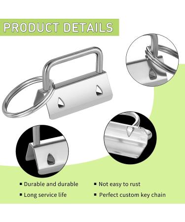 Outus 100 Pieces Key Fob Hardware Key Fob Keychain Wristlet with Split Ring (Silver 1 Inch) Silver 1 Inch - Buy Online on GoSupps.com
