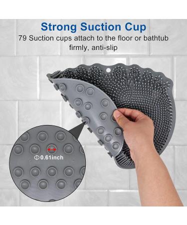 YuGtcen Non-Slip Foot Scrubbers 2pcs Set - Shower Foot Massage Mat Cleaner for Feet Circulation & Tired Relief - Grey 2.0 - Buy Online on GoSupps.com