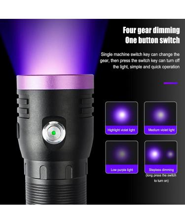 365nm Flashlight Aluminium Alloy USB Type C 60W UV 365nm Light Flashlight Torch for Cat Urine Detection Dry Stains Detection - Buy Online on GoSupps.com