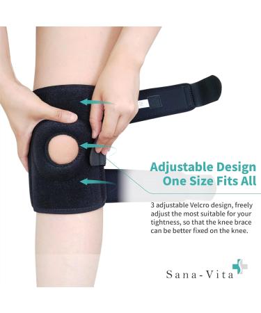 Sana-Vita Pro Knee Brace - Ultimate Pain Relief & Support for Sports | Meniscus Tear & Arthritis | One Size Black - Buy Online on GoSupps.com