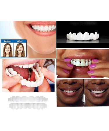 Flipped Warm 2 Pair Veneers Teeth - Plug-In Artificial Teeth Lightening Dentures for Men & Women - Buy Online on GoSupps.com