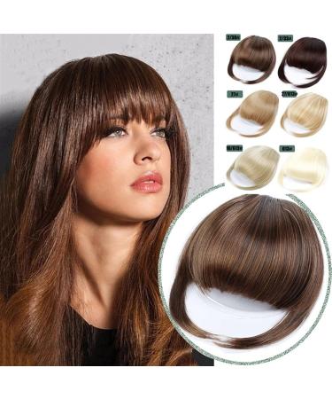 Bangs Clip in Bangs Fashion False Bangs Neat Fringe Hairpiece Thick Blunt Bangs Clip in Hair Extensions Synthetic Fake Bang Hair Piece Hair Accessories for Women Curved Bangs for Daily Wear (Color 2 thick bang - Buy Online on GoSupps.com