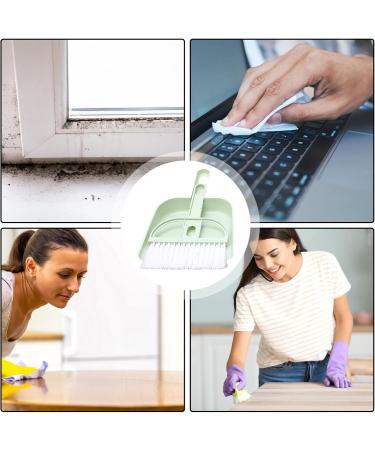 Shakven Cleaning Brush and Dustpan Combo - Hand Dustpan and Brush Set Portable Hand Cleaning Dustpan and Brush Set for Keyboard Countertop Green - Buy Online on GoSupps.com