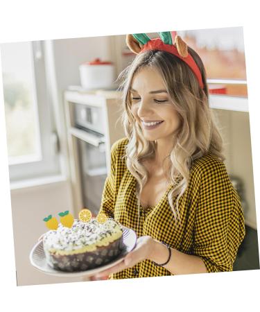 Abaodam 72 pcs Lemon Cake Toppers birthday cupcake topper birthday toppers for cakes gold decor summer ornaments gold trim birthday cake decorations baby paper cup party supplies - Buy Online on GoSupps.com