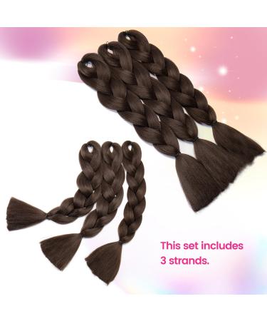 Silk-co 3 Pieces Braiding Hair Ombre Afro Twist Braid Hair Extensions Crochet Box Synthetic Jumbo Braids 24inch 300g-Medium Brown Twist Medium Brown - Buy Online on GoSupps.com