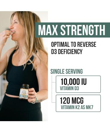 Organic Plant D3 + K2 | 10000 IU D3 + 120 mcg K2 as All-Trans MK7 from MenaQ7 - 100% Whole Food Raw & Vegan | Enhanced Digestion with Prebiotic & Superfood Complex D3 from Organic Algae (60 Count) - Buy Online on GoSupps.com