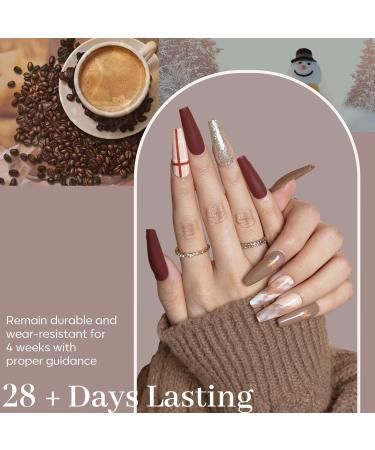 modelones Holiday Gel Nail Polish Set 6 Colors Brown Dark Red Gel Polish Kit Glitter Champagne Gold Nude Pink Grey Nail Polish Gel Soak OFF LED Manicure Nail Art DIY Home Salon Gift for Women live in luxury 1.25 ml (Pack of 6) - Buy Online on GoSupps.com