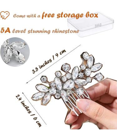 Bridal Wedding Hair Clip Comb Handmade Rhinestone Hair Clip HeadPieces for Women Bridal Headpiece Hair Accessories Bridal Hair Accessories for Women and Girls (Rhinestone Hair Comb) (Silver) - Buy Online on GoSupps.com