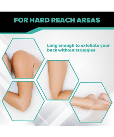 Long 33 Exfoliating Back Scrubber with Easy Grip Handles - Dual-Sided, Durable, Deep Clean - Lathers & Massages, Body Wash Compatible - Skin-Friendly - Men & Women - Black - Buy Online on GoSupps.com