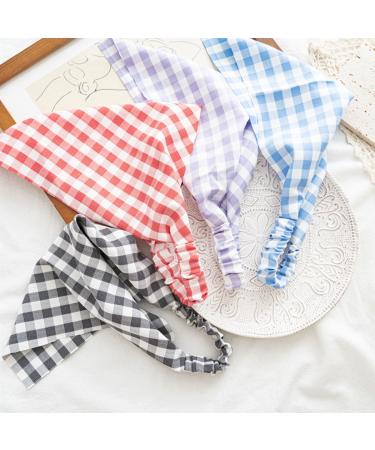 scicent Headband 4 Pieces Boho Women's Headbands Triangle Headscarves Fabric Bandanas Turban Hair Bands Elastic Hair Scarf Head Accessories for Women and Girls - 23806 - Buy Online on GoSupps.com