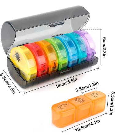 IEKEODI Weekly Pill Box - 2 Times a Day 7-Pack Travel Organizer for Medicine Vitamins Supplements - Buy Online on GoSupps.com