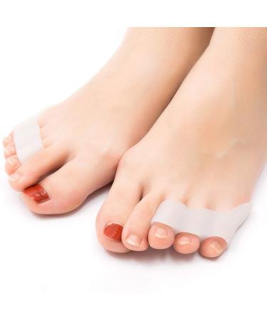 Pinky Toe Separators & Protectors  Pinky Toe Separator Tailors Bunion Pads  GEL Toe Protector Pinky Toe Straightener Sleeve for Curled Toe Overlapping Toe Blisters Foot Pain Bunion Corrector (2 Pairs) White